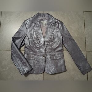 Vintage Small Women's Metallic Gray Blazer